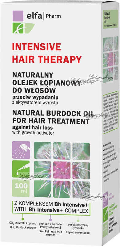 Elfa Pharm - Intensive Hair Therapy - Natural Burdock Oil for Hair Treatment - Naturalny olejek łopianowy do włosów przeciw wypadaniu - 100 ml