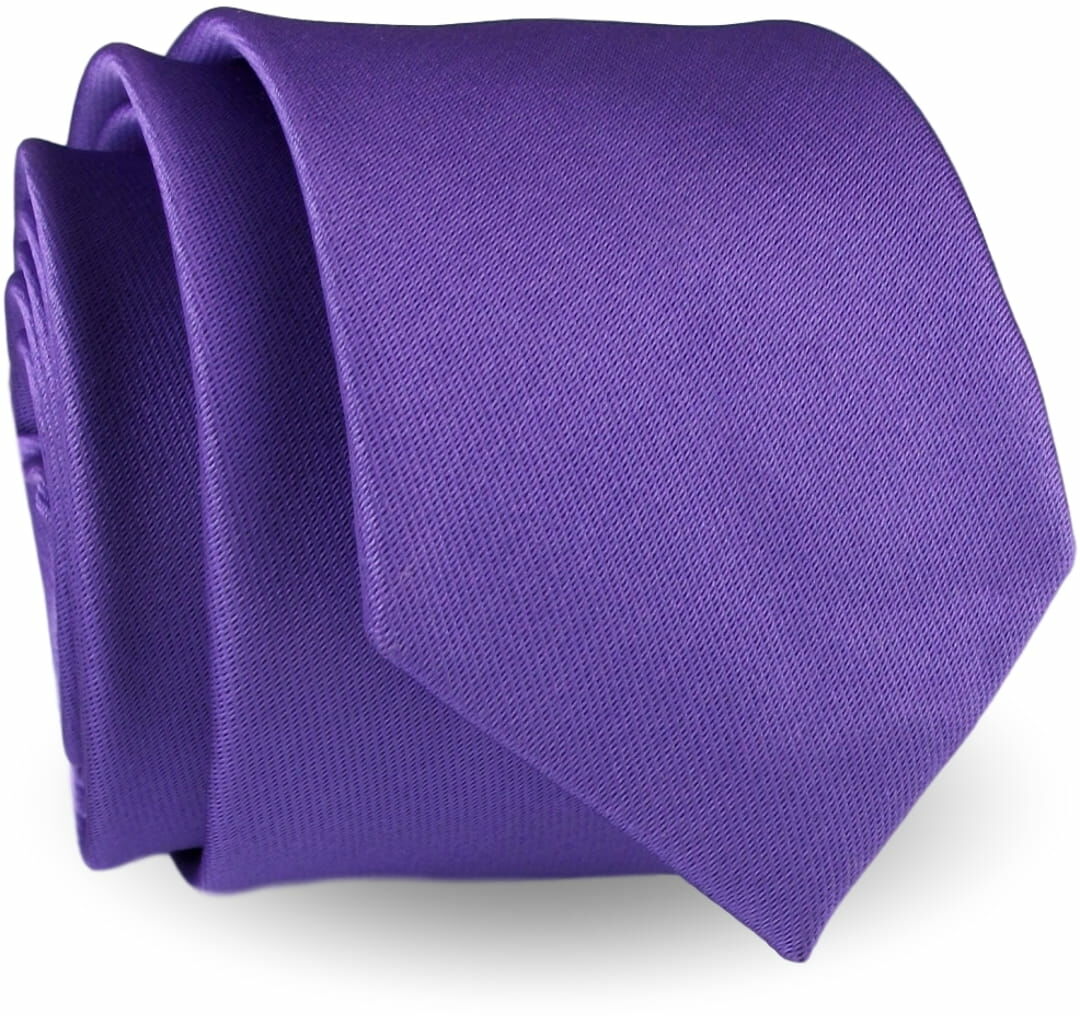 Krawat Męski Elegancki Modny Klasyczny szeroki gładki fiolet G669