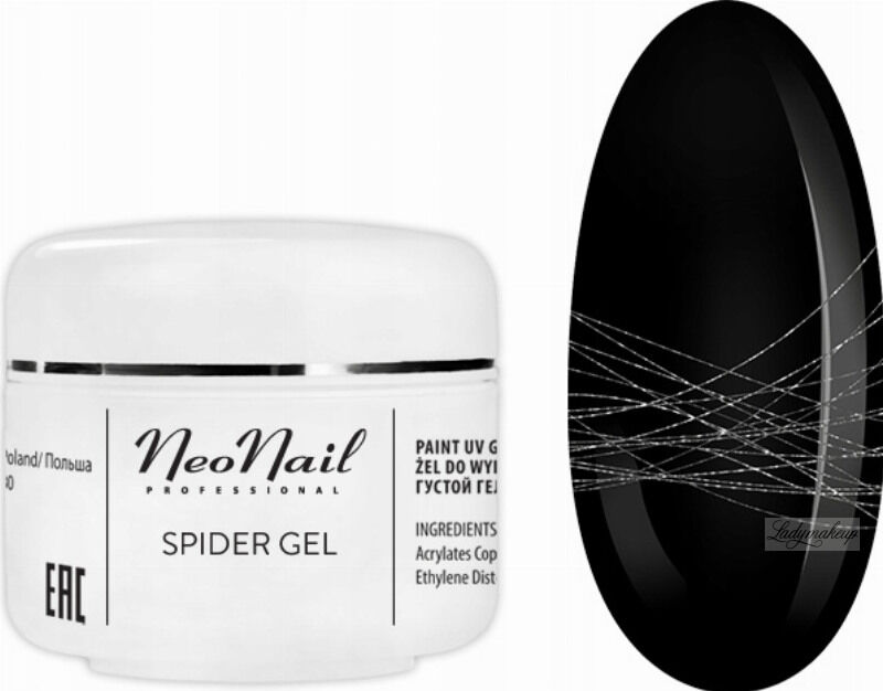 NeoNail - SPIDER GEL - Żel do do wykonywania trwałych zdobień na paznokciach - 7237 SILVER