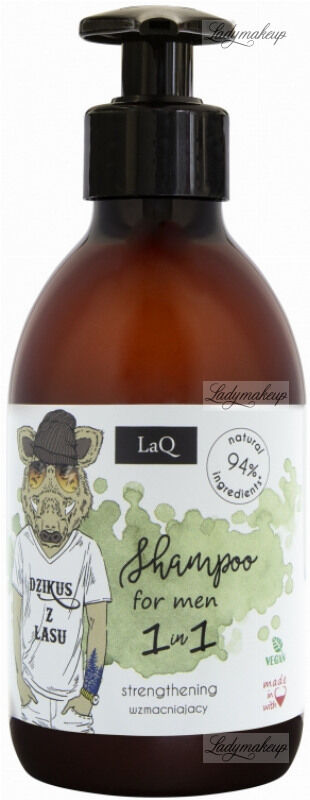 LaQ - Shampoo for Men 1in1 - Naturalny, wzmacniający szampon do włosów dla mężczyzn - "Dzikus z lasu" - 300 ml