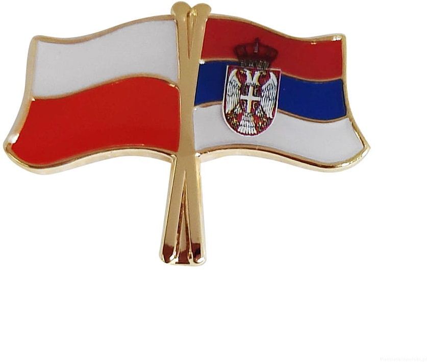 Flaga Polska - Serbia, przypinka
