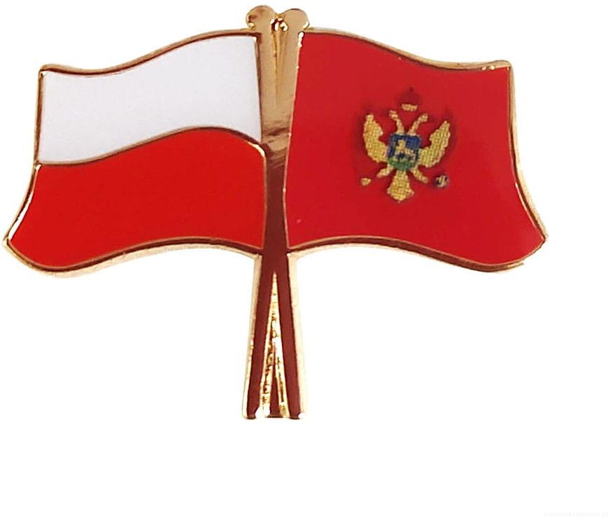 Flaga Polska - Czarnogóra, przypinka