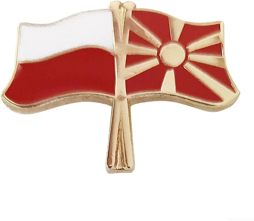 Flaga Polska - Macedonia, przypinka