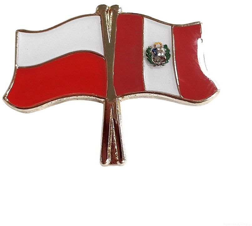 Flaga Polska - Peru, przypinka