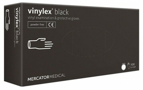 Rękawice Winylowe Bezpudrowe 100 sztuk / Czarne / Vinylex Black