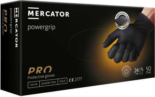 Rękawice Nitrylowe 50 sztuk / Czarne / Powergrip Black