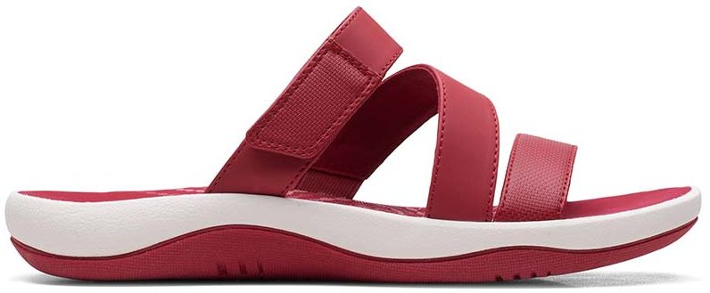 Klapki damskie Clarks Sunmaze Coast czerwone261603604