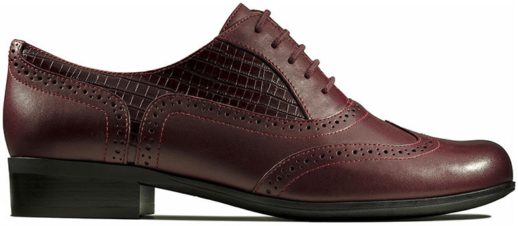 Półbuty damskie Clarks Hamble Oak burgundowe261463014