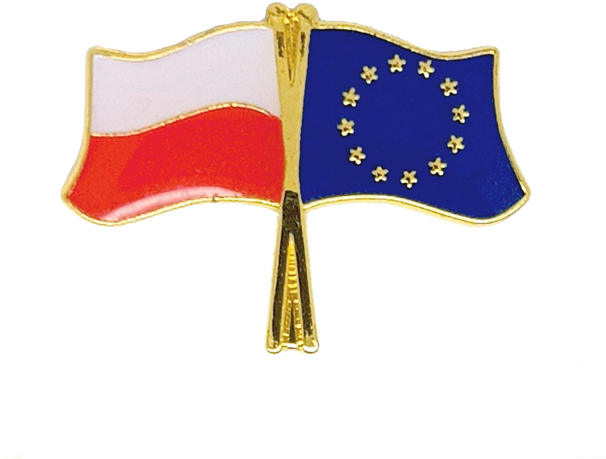 Flaga Polska - UE, przypinka