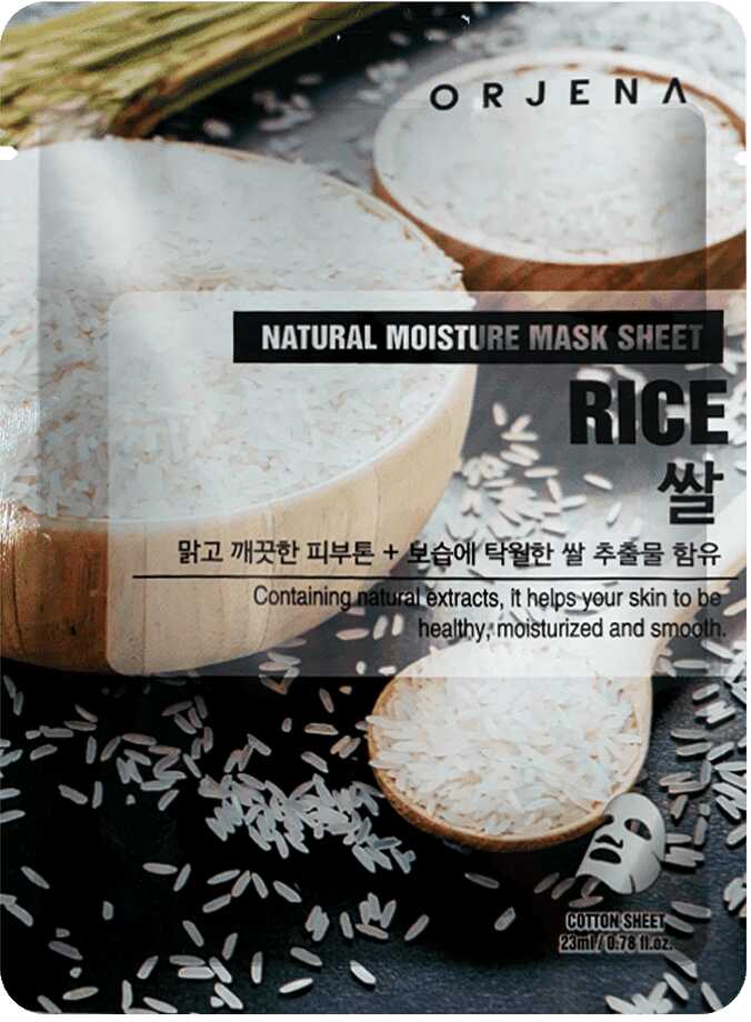 ORJENA Rice Mask Sheet - Rozświetlająca Maska w płachcie z Ryżem