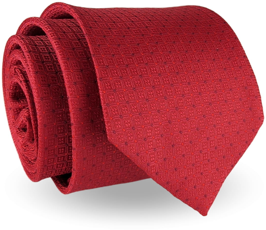 Krawat Męski Elegancki Modny klasyczny czerwony we wzorki G261