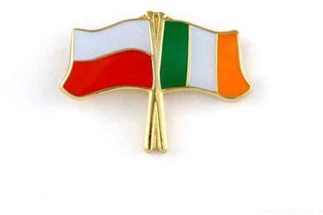 Flaga Polska - Irlandia, przypinka