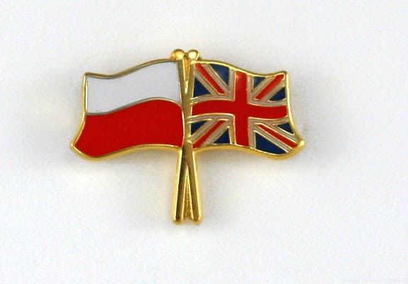 Flaga Polska - Wielka Brytania, przypinka
