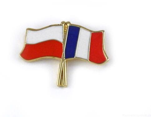 Flaga Polska - Francja, przypinka