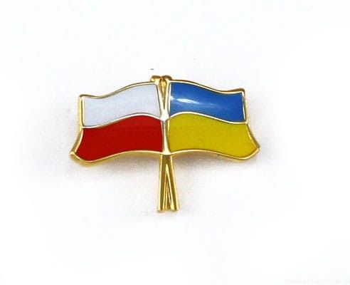 Flaga Polska - Ukraina, przypinka