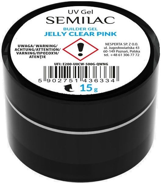 Semilac Żel Budujący Builder JELLY CLEAR PINK 15g