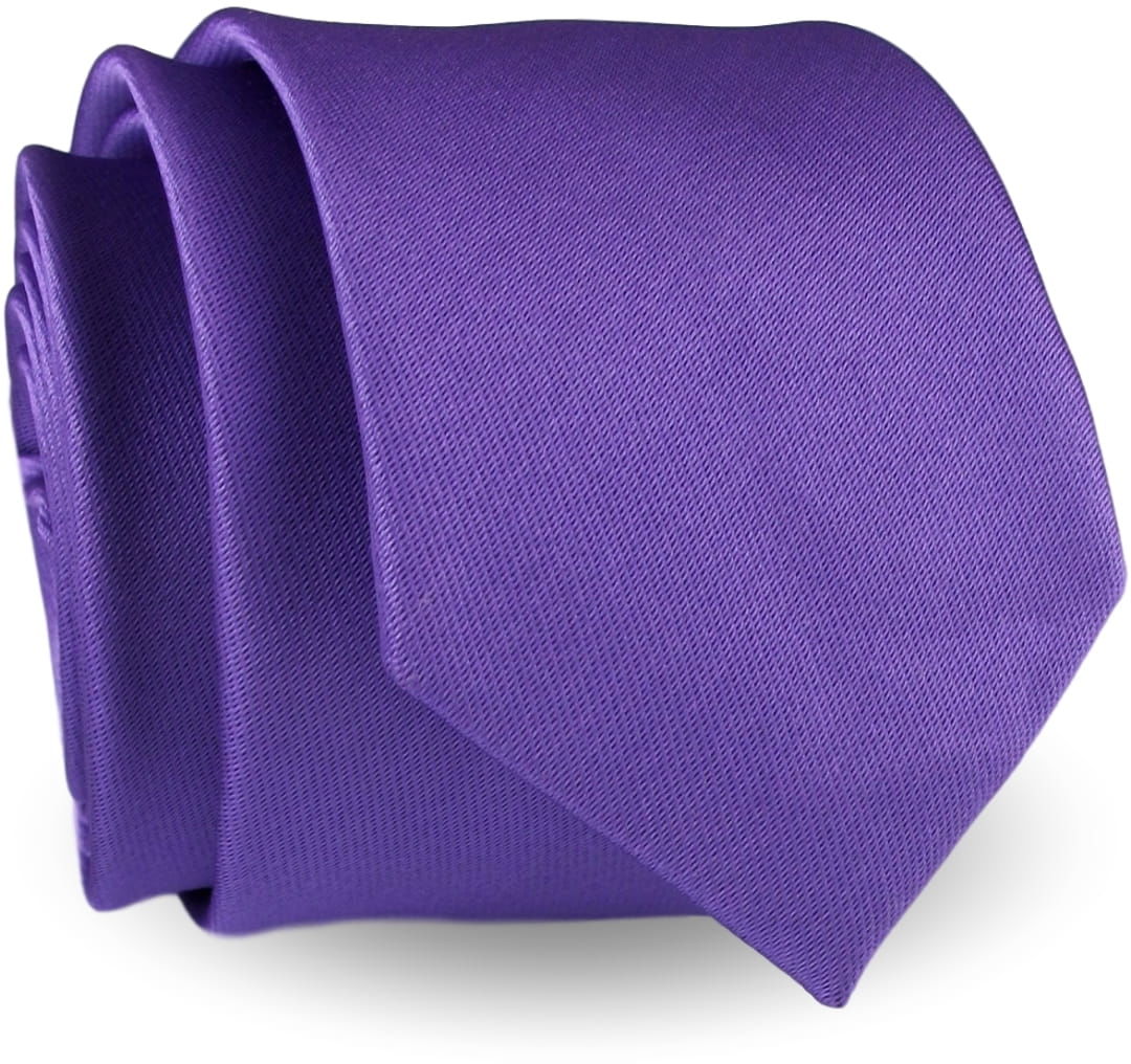 Krawat Męski Elegancki Modny Śledź wąski gładki fioletowy purpurowy G281