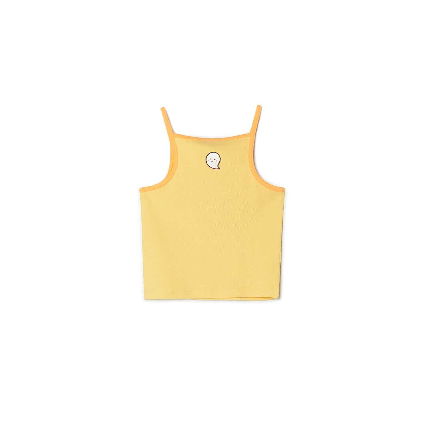 Cropp - Żółta koszulka na ramiączkach - Żółty