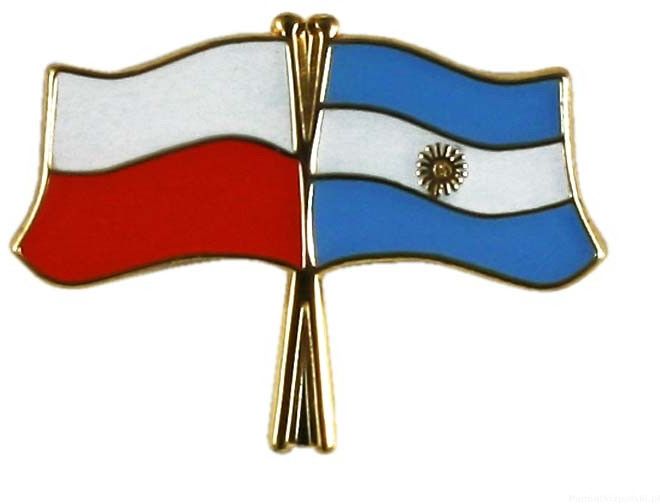 Flaga Polska - Argentyna, przypinka