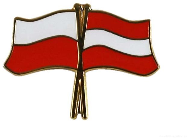 Flaga Polska - Austria, przypinka