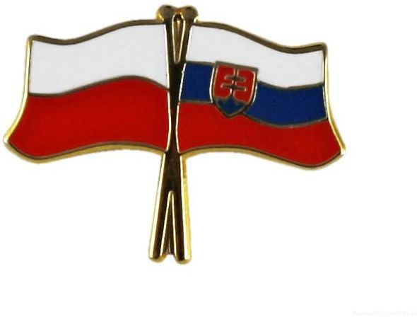 Flaga Polska - Słowacja, przypinka