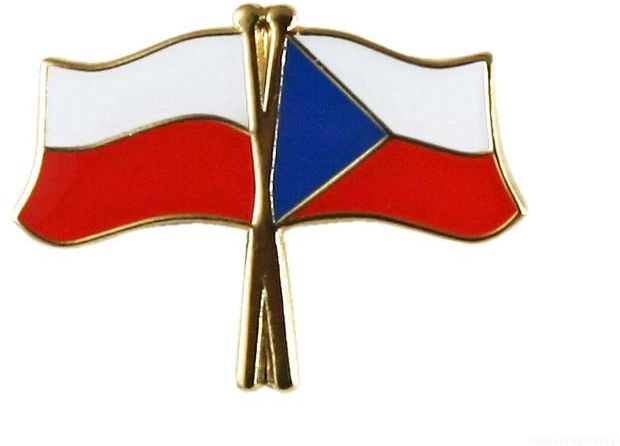 Flaga Polska - Czechy, przypinka