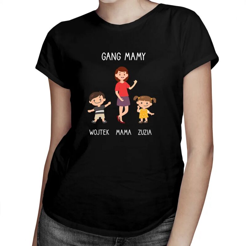 Gang mamy - damska koszulka z nadrukiem - produkt personalizowany