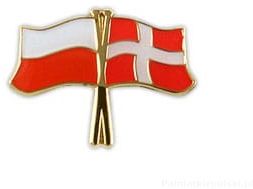 Flaga Polska - Dania, przypinka