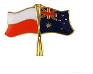 Flaga Polska - Australia, przypinka
