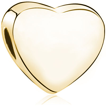 Pozłacany srebrny charms do pandora little beads gładkie serce serduszko heart srebro 925 LB006Y