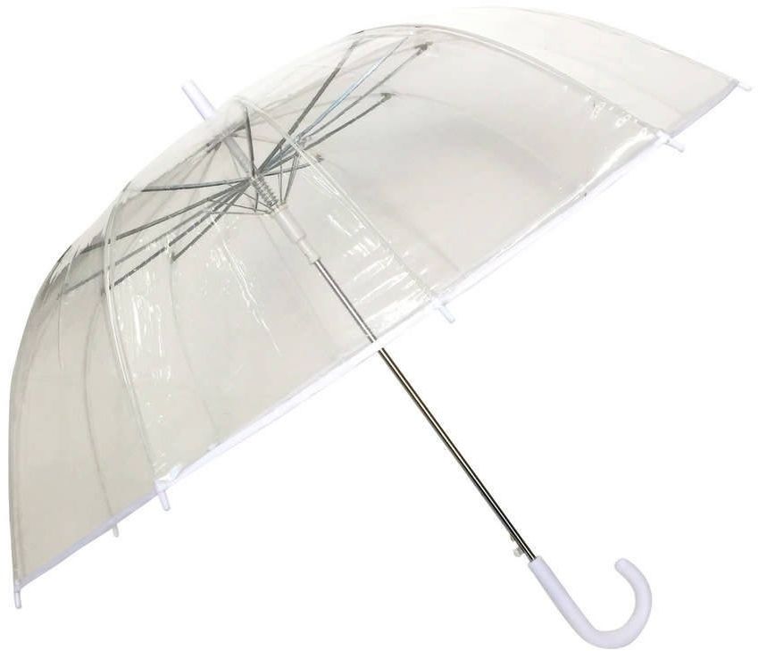 Smati - długi parasol - biała bordiura - przeźroczysty