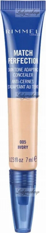 RIMMEL - MATCH PERFECTION - SKIN TONE ADAPTING CONCEALER - Korektor pod oczy dopasowujący się do odcienia skóry - 005 - IVORY