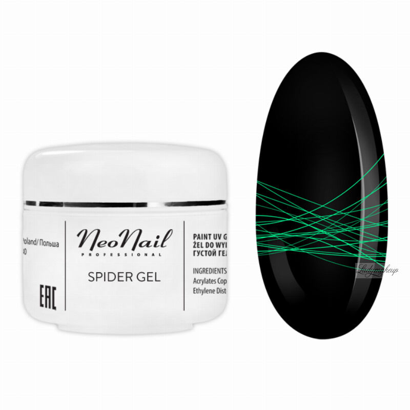 NeoNail - SPIDER GEL - Żel do do wykonywania trwałych zdobień na paznokciach - 6994 NEON GREEN