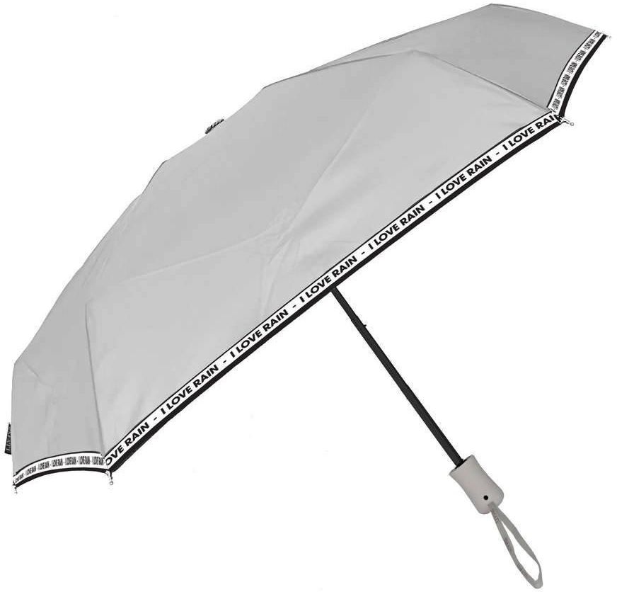 Smati - składany parasol automat - i love rain - srebrny