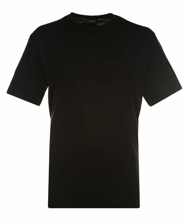 Duży T-shirt Gładki Czarny ESPIONAGE
