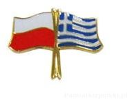 Flaga Polska - Grecja, przypinka