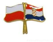 Flaga Polska - Chorwacja, przypinka