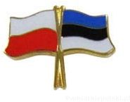 Flaga Polska - Estonia, przypinka