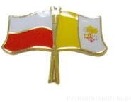 Flaga Polska - Watykan, przypinka