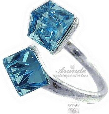 Promocja Pierścionek Swarovski Otwarty Aqua Srebro