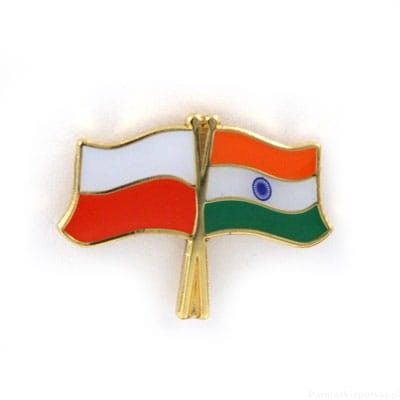 Flaga Polska - Indie, przypinka