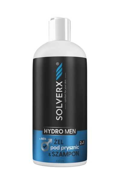 Hydro Men Żel pod prysznic i Szampon 2w1, SOLVERX, 400ml