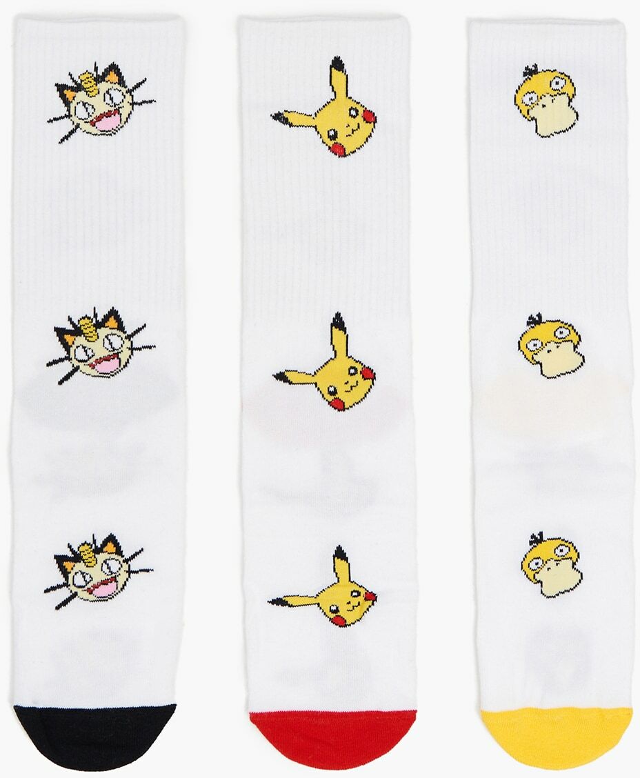 Cropp - 3 pack skarpet Pokémon - Biały