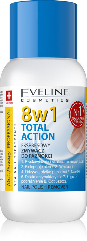 Eveline Cosmetics - NAIL THERAPY PROFESSIONAL - TOTAL ACTION NAIL POLISH - Ekspresowy zmywacz do paznokci 8w1 - 150 ml