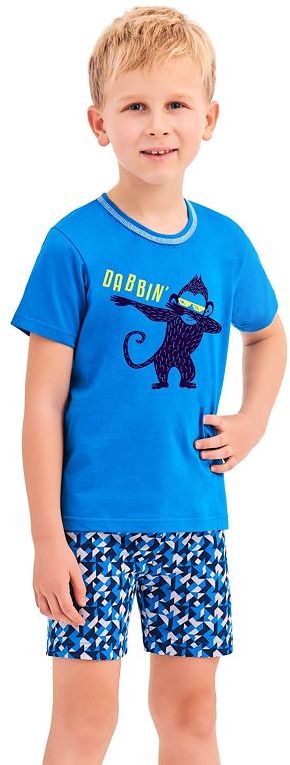 Piżama chłopięca Damian małpka niebieska92