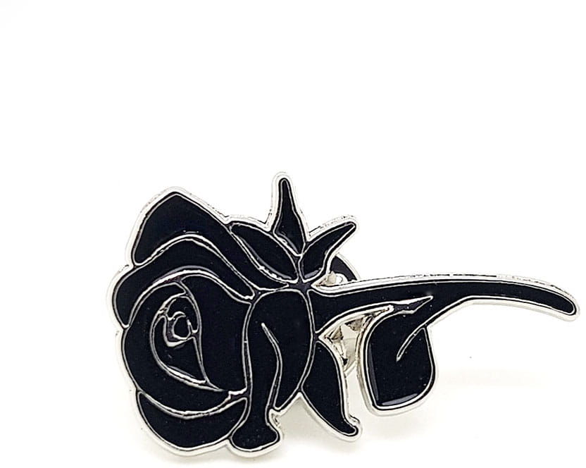 Przypinka żałobna czarna róża