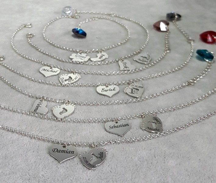 Swarovski BR1004 BRANSOLETKA Z GRAWEREM sznurek Elements serce