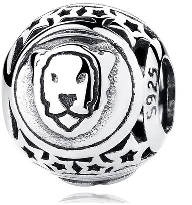 Rodowany srebrny charms do pandora znak zodiaku lew lion srebro 925