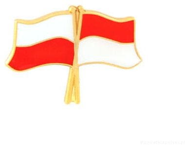 Flaga Polska - Indonezja, przypinka
