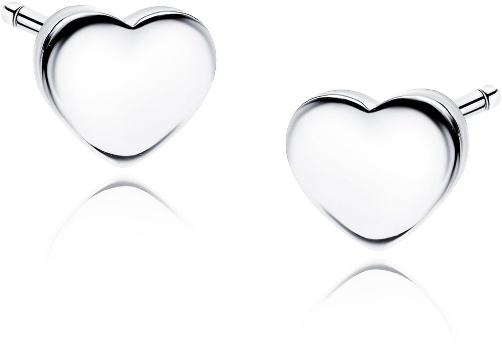 Delikatne rodowane srebrne gładkie kolczyki celebrytka serce serduszko heart srebro 925 Z1784ER